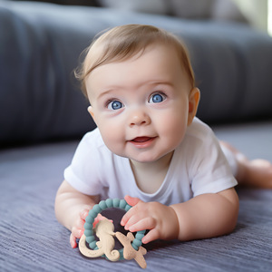 <span class=keywords><strong>Anneau</strong></span> de dentition pour bébé en silicone alimentaire durable, jouet mains libres pour prévenir le succion des doigts, résistant à l'ébullition - Product Image 2