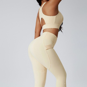 <b>Women</b> Yoga Sportswear Outfit Matching Fitness Top And <b>Leggings</b> Comfortable Stretch Material <b>Women</b> Fitness Yoga Clothing Set Two - Product Image 4