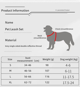 Reflektierendes Hundegeschirr-Set mit Leine, verstellbar, zum Spazierengehen und Laufen, Hundehalsband, Weste, Hundegeschirr - Product Image 6