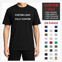 T-shirt personnalisé en coton doux 230 GSM, manches courtes, pour homme, impression de logo en gros