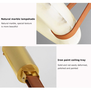 Nordic Design Marble Alabaster Belt Lighting Ring Chandelier Modern Living Room <b>Ceiling</b> Pendant <b>Lights</b> - Product Image 6