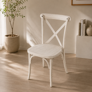Silla de Comedor Crossback de Resina - Diseño Moderno para Hotel y Uso en Exteriores, Ajustable, Resistente y Duradera, Acabado en Cal Entintado - Product Image 2