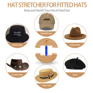 COWBOY Verstellbarer Hutspanner Größe 6 1/2\" bis 9 1/2\" Große Größe 7 1/2\" bis 10 5/8\", Holz-Hutformer - Product Image 4