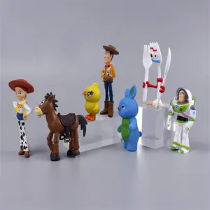 DL3471 penjualan laris mainan Anime cerita 4 angka 7 buah mainan figur aksi Set tokoh aksi tokoh aksi tokoh aksi Tracy alien Woody Dragon Forky