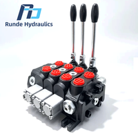 Vanne hydraulique multi-circuits à commande manuelle Yuci DCV60, triple, 60 litres, type split, pour engin de forage et véhicule sanitaire, débit 50 L/min, 31,5 Mpa