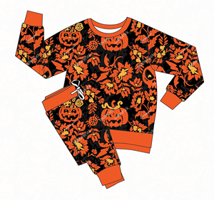 Set di Felpa Girocollo e Pantaloni da Jogging <span class=keywords><strong>per</strong></span> <span class=keywords><strong>Halloween</strong></span> |   Tuta <span class=keywords><strong>per</strong></span> bambini in bambù con stampa zucca e pipistrello |   Vendita all'ingrosso - Product Image 3