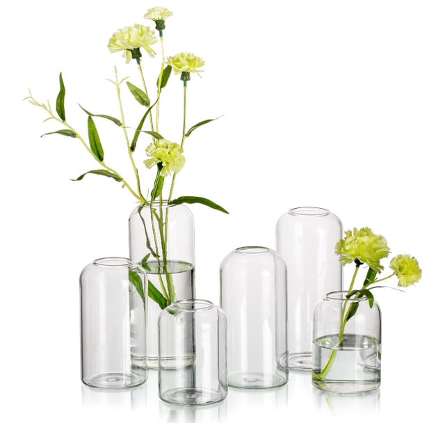 Modern Bulk Flower Vase Borosilicate Glass Decorative Bottle for Wedding Parties & Home Tabletop & Wall Decor