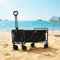Chariot de camping industriel pliable à quatre roues en acier, étanche, personnalisé en usine, capacité 240 kg, pour plage, pique-nique, jardin, shopping, OEM