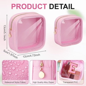 Wholesale Custom Logo Waterproof Small Makeup <b>Travel</b> Toiletry Cosmetic Zipper <b>Bag</b> Custom Logo <b>Clear</b> Pvc Cosmetic <b>Bag</b> - Product Image 2
