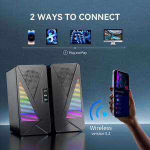 Portable RGB Speaker USB 2.0 Computer Gaming Speaker Desktop Multimedia <b>Wired</b> Blue Tooth Speakers for <b>PC</b> - Product Image 4