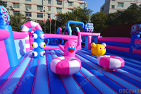 Nouveau design Parcours d'obstacles gonflable, Grande structure de jeu gonflable pour parc d'attractions, avec toboggan, pour location événementielle