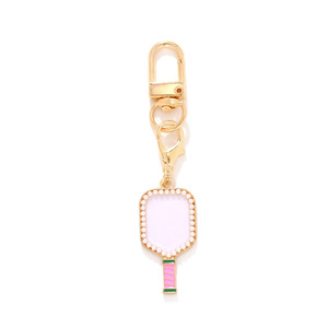 Bling Rhinestone dầu-nhỏ giọt men pickleball Móc Chìa Khóa Ngọc Trai vợt Keychain quyến rũ thể thao Quà tặng Túi Mặt dây chuyền pha lê Keyring - Product Image 2