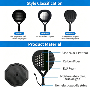 Raqueta de Pádel Elite 12K de Fibra de Carbono, Forma de Diamante, con Empuñadura Ergonómica y Mejora del Efecto de Rotación, para Todos los Niveles de Habilidad - Product Image 3
