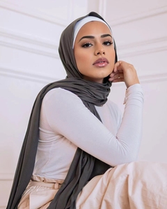 Bán Hot của phụ nữ hồi giáo Arab thiết kế bông và phương thức Mạng Che Mặt thoáng khí Jersey hijab 170*70cm Made in Malaysia Khăn lụa - Product Image 5