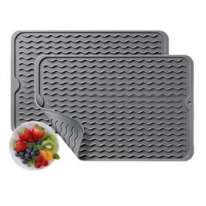 ORIGINAL <b>Silicone</b> Non Slip Dish Drying Mat Heat Resistant Reusable Drainage <b>Pad</b> for Kitchen Counter - Product Image 4