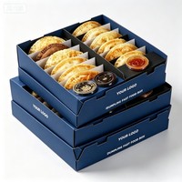 Boîte en papier personnalisable et recyclable de qualité alimentaire pour emballage de pain, biscuits, chocolat, gâteaux, desserts et snacks, avec compartiment à sauce – Vente en gros