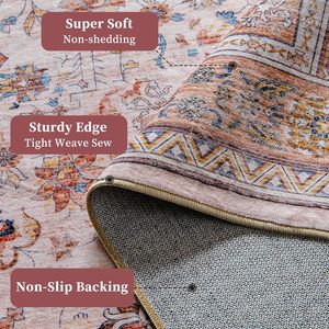 Tappeto Vintage piccolo spazio con grande sigillo di Design lavabile in gomma retro tappeto per uso domestico stile bohémien tappeto - Product Image 4