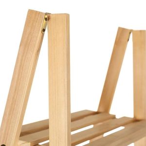 Étagère de rangement en forme d'échelle à 4 niveaux en bois de sapin naturel 42x43x134 cm, unité d'étagérage pour la maison, le bureau ou l'exposition - Product Image 4