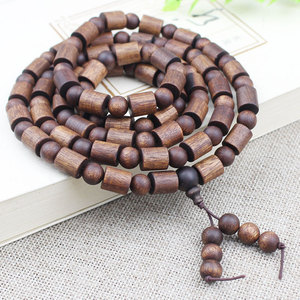 Wood <b>Beads</b> <b>Bracelet</b> 54 Barrel <b>Beads</b> 9x10mm Ethnic Style For <b>Men</b> And Women Jewelry - Product Image 1