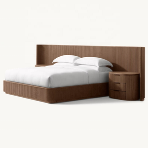 सरल लक्जरी ठोस लकड़ी के नक्काशीदार बेडरूम फर्नीचर किंग बेड विला डिजाइनर आर्ट फैक्ट्री को अनुकूलित किया जा सकता है - Product Image 5