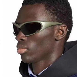 Lunettes de soleil confortables unisexes pour le sport en plein air, style montagne, tendance européenne Y2K, colorées, UV400, demi-cerclées, ovales - Product Image 2