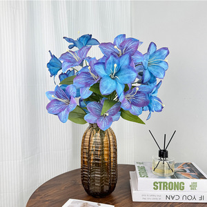 Flores de Lirio Artificiales, Rama Individual de Seda, Alta Simulación, Decoraciones Modernas para Bodas - Product Image 1