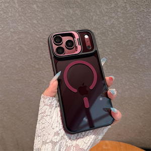 Étui de luxe pour téléphone portable avec support d'objectif, bords antidérapants et aimants, pour iPhone 18 17 Pro Max Air 16 15 14, coque arrière rigide transparente - Product Image 1