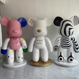 Ours en fibre de verre résine de dessin animé moderne personnalisé artisanat résine Art Home Decor <span class=keywords><strong>1m50</strong></span> sculpture d'ours violent en fibre de verre - Product Image 6