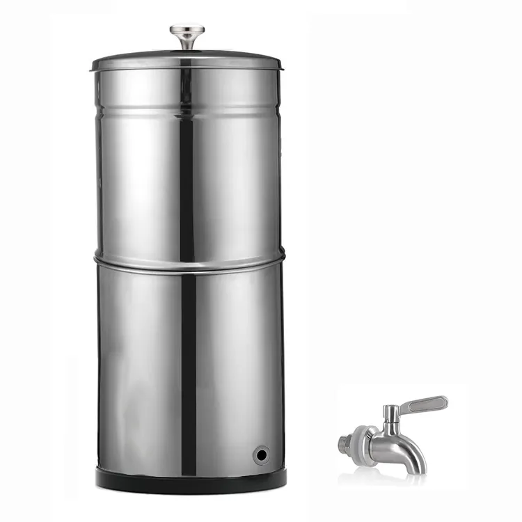 Factory Customized Stainless Steel Gravity Filter System Travel Gravity-Fed Water Purifier Drinking Dispenser parts Tank Body