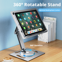 Support pour ordinateur portable en alliage d'aluminium rotatif à 360 degrés, pliable et déformable, auto-ajustable pour le bureau et la maison