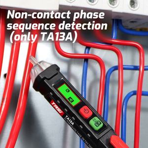 TASI TA13A Detector de Voltaje sin Contacto 3 en 1, AC 12V-1000V, Detector de Circuitos con Lápiz de Secuencia de Fase, 1 Año de Garantía - Product Image 4