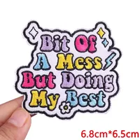 En gros, écussons brodés colorés à motifs de dessins animés et écussons thermocollants à lettres et slogans DIY pour vêtements, chapeaux, vestes, sacs à dos et broderies