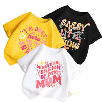T-shirt décontracté à manches courtes imprimé tendance pour garçons et filles, col rond, tenue d'été, tissu tricoté 100% coton écologique, élégant