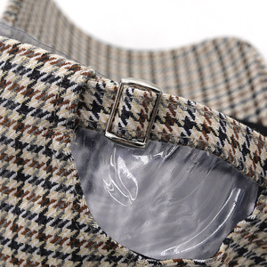 Gorra de béisbol de <span class=keywords><strong>tweed</strong></span> con logo personalizado, diseño de pata de gallo, a cuadros, mezcla de lana, estilo casual para papá - Product Image 6