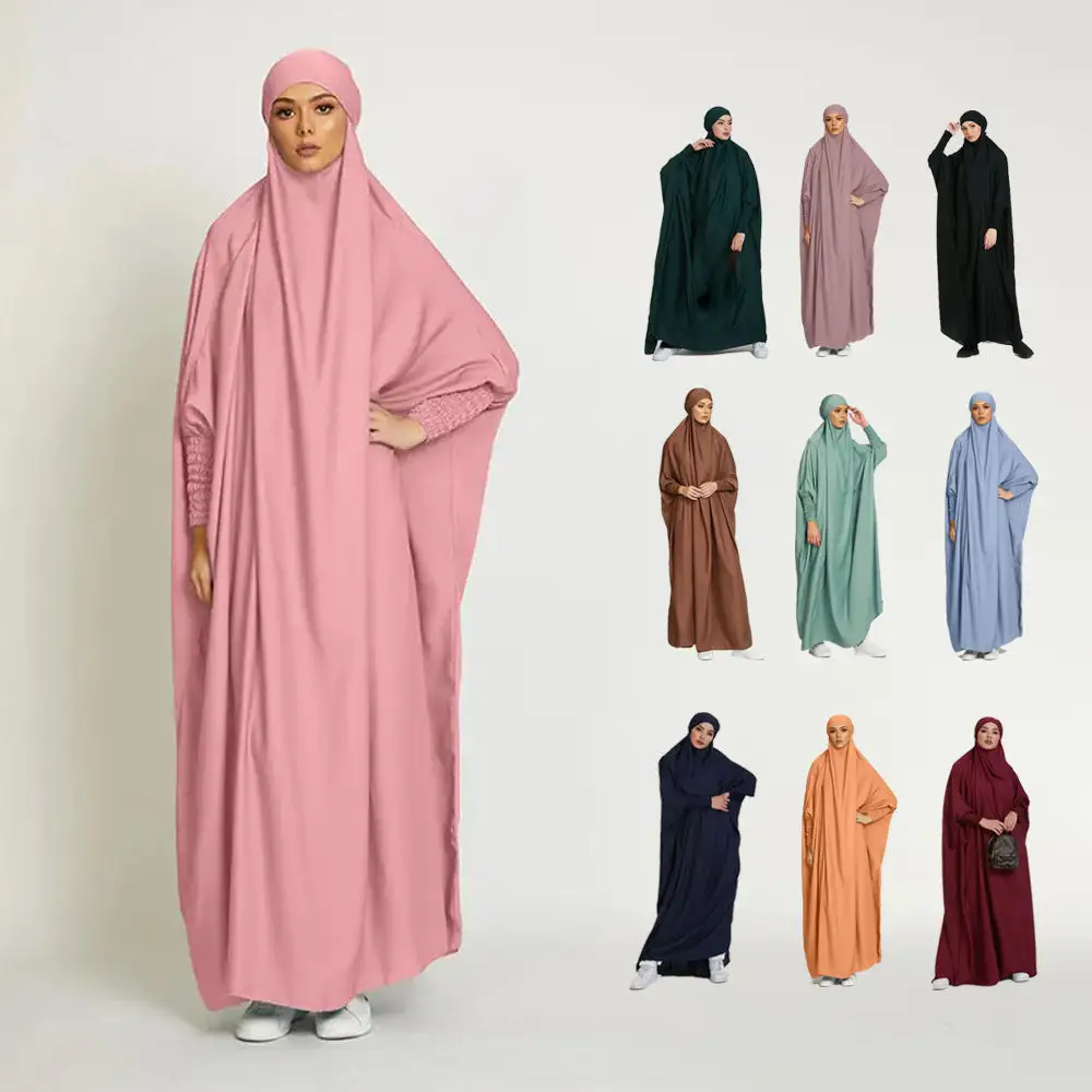 핫 세일 라마단기도 가운 벨벳 이슬람 여성 Jilbab기도 Abaya 이슬람 긴기도 드레스 도매
