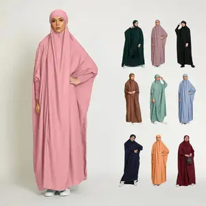 热卖斋月祈祷礼服天鹅绒穆斯林妇女Jilbab祈祷Abaya伊斯兰长祈祷礼服批发