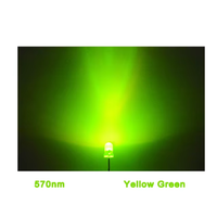 F3 3mm Rond Jaune Vert Diode Émetteur Vert Lentille Diffusée pour la Lumière