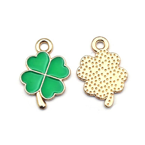Colgantes de Trébol de Aleación de Zinc en Verde, Blanco, Rosa, Amarillo, Negro y Violeta, Joyería Unisex, Colgantes DIY, Llaveros, Accesorios para Teléfonos Móviles - Product Image 5