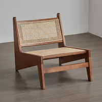 Chaise longue en rotin véritable français avec coussin-Style côtier pour balcon et villa