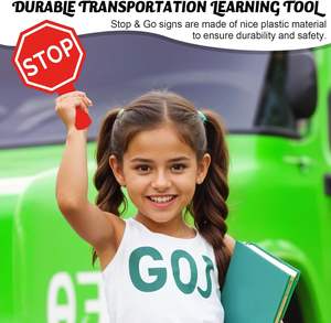 علامة توقف وتذهب مخصصة 10*7 بمقبض مزدوج الوجهين ضوء أحمر أخضر حارس عبور - Product Image 4