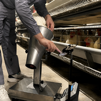 Balance de pesage agricole en acier inoxydable à structure métallique avec trémie réglable pour poulaillers de petite taille
