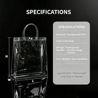 JIJID Transparente PVC-Tragetasche mit individuellem Logo, wasserdichte, wiederverwendbare Einkaufstaschen für Geschenkverpackungen im Einzelhandel