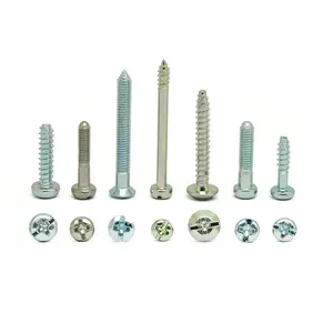 Hot Sell 304 Stainless Steel Tornillos Pan Head Phillips Slotted Combo Coarse Fine Thread Self Tapping Screw Hardware Products