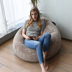 Luxury Living Room Bedroom Comfortable Faux Fur Beanbag Sofa Unfilled Cozy Bean Bag <strong>Chair</strong> Cover Modern <strong>Rest</strong> Sofa Copridivano XL - Product Image 3