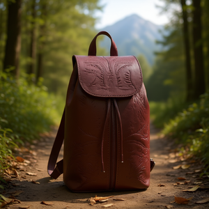 Mochila Fana de Cuero Grabado de 5L con Cierre de Cremallera, Bolsa de Viaje Unisex Estilo Adulto - Product Image 2