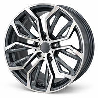 Jantes forgées 18-22 pouces 5x112 à rayons en V fendus, finition noire usinée avec face usinée brillante, concave peu profond, pour BMW Audi Mercedes-Benz