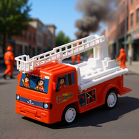 Camion de pompiers jouet en plastique à friction pour enfants avec échelle pour jeu d'imitation, 2-4 ans
