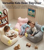 Canapé-lit pouf personnalisé une place en tissu velours côtelé doux avec housse lavable, design moderne, fauteuil pouf confortable pour enfants et tout-petits
