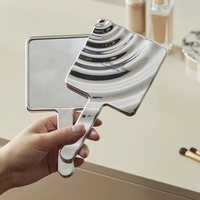 Miroir de Maquillage Sublimé à Ondulations d'Eau, Placage UV, à Main, pour Fille, en Plastique Mignon, Miroir Cosmétique HD