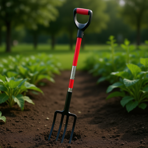 Fourche de jardin à 4 dents, manche en fibre de verre, 45 pouces, pour creuser et retourner la terre - Product Image 2